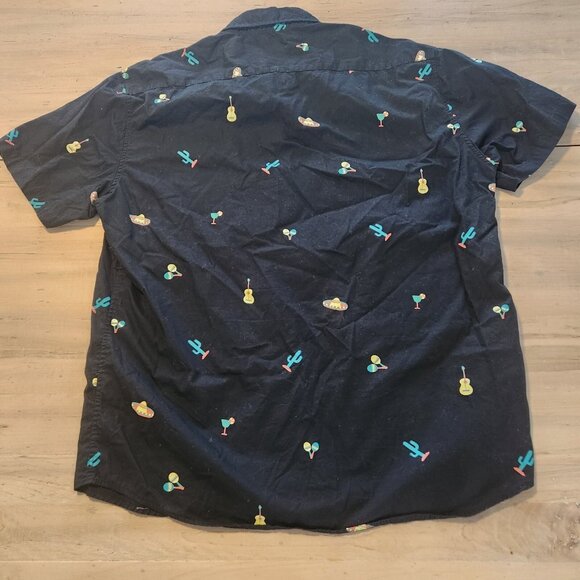 Visive Shirt Cinco De Mayo Theme Sombreros Cactus Short Sleeve Mens XL EUC - Picture 5 of 11